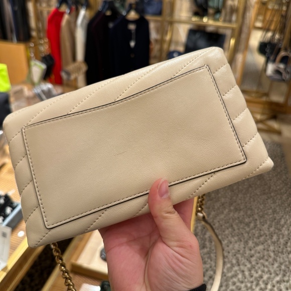 NWT! Tory Burch Kira Chevron Chain Wallet Cream Quilted Leather Crossbody 90343 - Picture 2 of 9